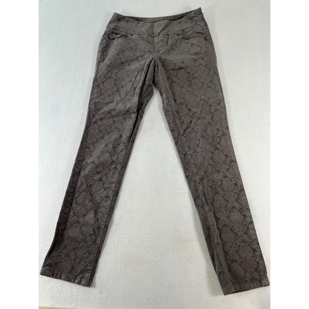 Jag Jeans High Rise Skinny Women 6 Grey Floral Corduroy Pull On Damask Pants